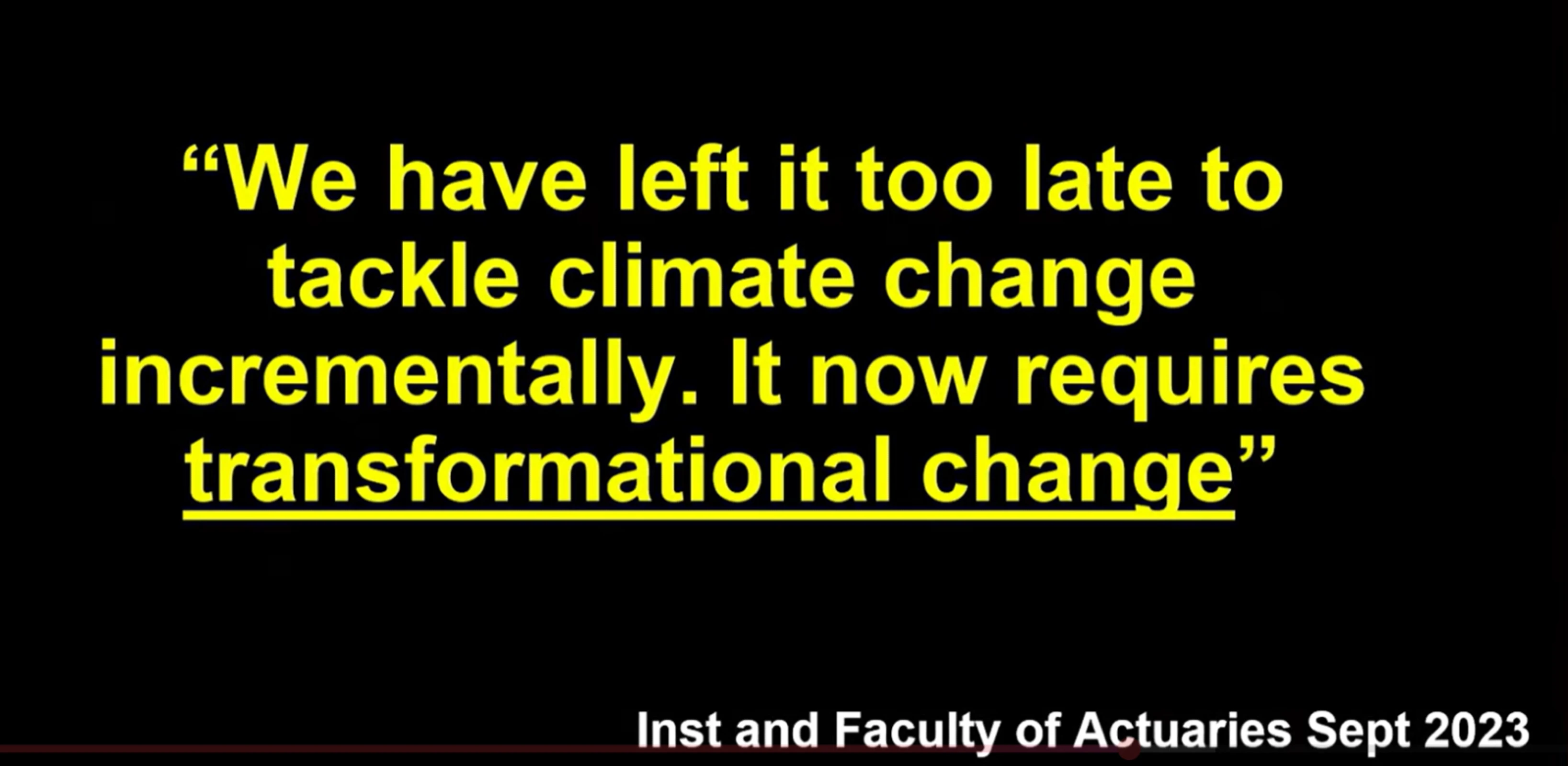 Transformational change!